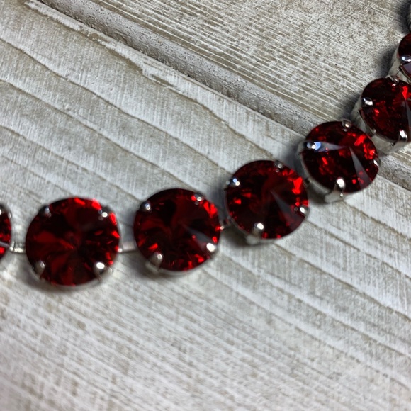 Handmade Swarovski Crystal “Scarlet” Silver Plated Bracelet - Picture 5 of 8